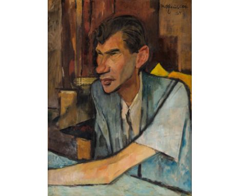 NIKOLAI REMIZOV (RUSSIAN 1887-1979)Portrait of the Actor Leonid Kinskey, 1954oil on canvas61 x 41.5 cm (24 x 16 1/4 in.)signe