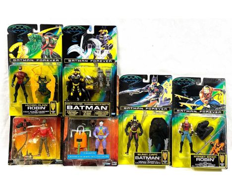 Kenner Batman figures x 6 including Batman Forever Street Biker Robin, Blast Cape Batman, Night Hunter Batman &amp; Hydro Cla