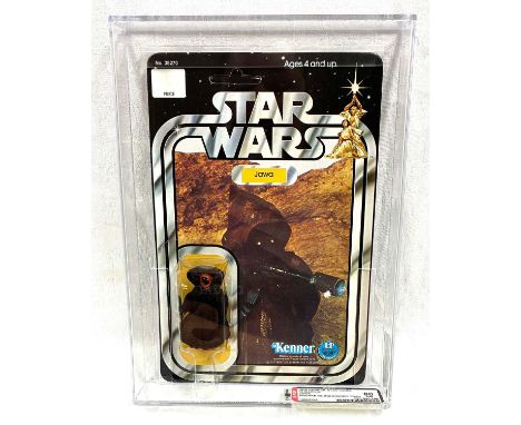 Kenner Star Wars Jawa (cloth cape) 3 3/4" figure 12-A back GRADED AFA 80 NM sub grades CARD 80 BUBBLE 80 FIGURE 85, un-punche