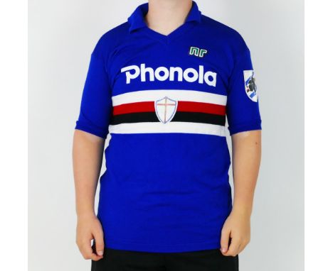 A Sampdoria Home shirt 1984/85 season with No. 9 to the back, this was Trevor’s first season with Sampdoria.*SOLD WITH A LETT