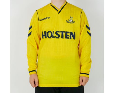 A Tottenham Hotspur Football Club 1988-91 away shirt bears No. 14 possibly for David Howells who made 277 appearances for Tot