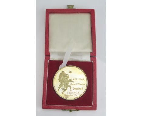 A Professional Footballers' Association All Star Award Winner silver medallion, Division One to T. Francis Birmingham City, i