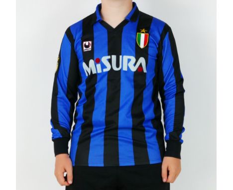 An Inter Milan 1989-90 home shirt un-numbered.*SOLD WITH A LETTER OF CONFIRMATION STATING THE ABOVE LOT HAS COME FROM THE EST