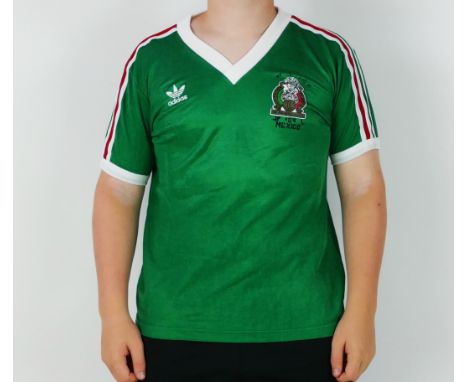 A Mexico international shirt 1985, bears No. 16 for Carols Muñoz Remolina, friendly international on 9th June 1985, Mexico wo