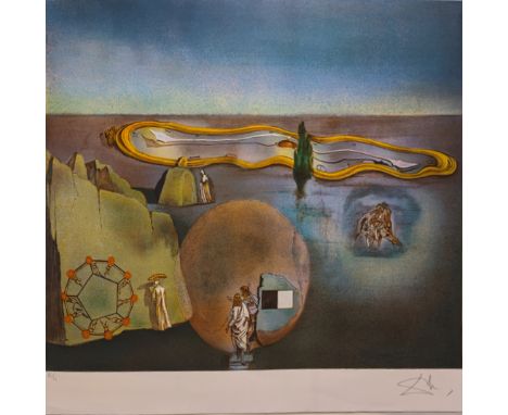 Salvador Dali (1904-1989), melting clocks, lithograph, signed in pencil, artists proof, blindstamped, H.46cm W.58cm full shee