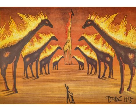 Salvador Dali (1904-1989), Burning Giraffes, lithograph, signed in pencil and numbered out of 300, on Arches paper, H.41cm W.