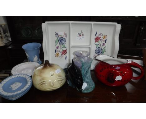 A WADE ADVERTISING JUG 'Brakspear's Henley Ales', a Poole Pottery hors d'oeuvre dish and similar items 