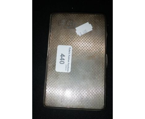 A SILVER CIGARETTE CASE with engine-turned decoration