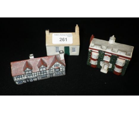 W H GOSS: Model of Shakespeare's House, a model of Charles Dickens House, Gad's Hill, Rochester and the First and Last House 