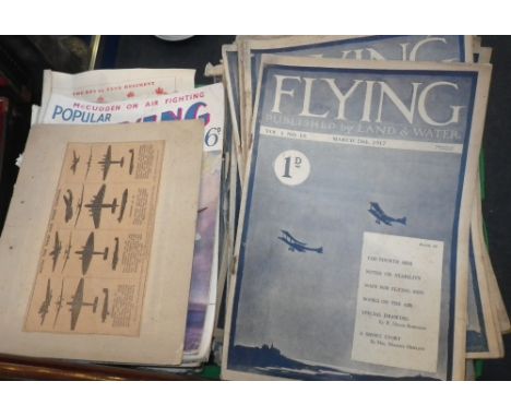 A COLLECTION OF FIRST WORLD WAR ERA AVIATION MAGAZINES including 'Flying' March 28th 1917 and other printed ephemera
