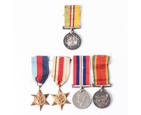 Family Grouping. Anglo Boer Oorlog Medal named to Burger C I C Cordier. WW2 group, 1939-45 star, Africa Star, War medal and A