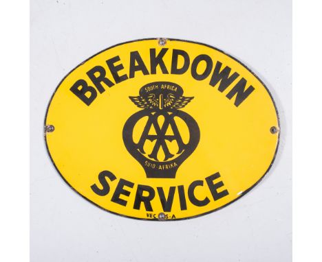  An original sign in yellow and black enamel measuring 38 by 30cm  