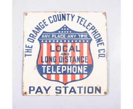  A square enamel sign from the USA measuring 38 by 38cm  