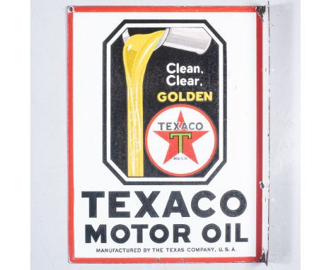  This side mounted enamel sign measures 45 by 58cm  