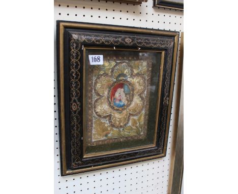 Framed Collage portrait with gilded detail 