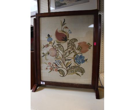 Framed Tapestry of still life mounted in Fire screen 