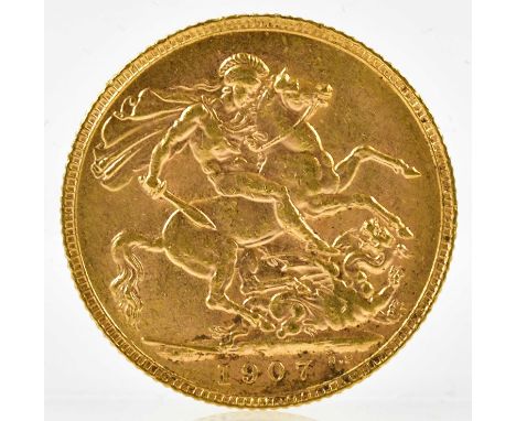 An Edward VII full sovereign, 1907.Condition Report: Light surface wear and scratches.