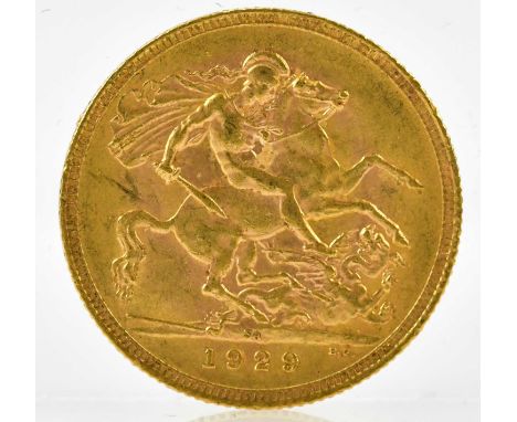 A George V full sovereign, 1929.Condition Report: Light surface wear and scratches.