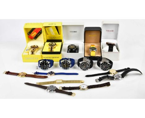 A collection of various fashion watches to include Sekonda, Casio, Citizen, Laureus, Seiko and Invicta.