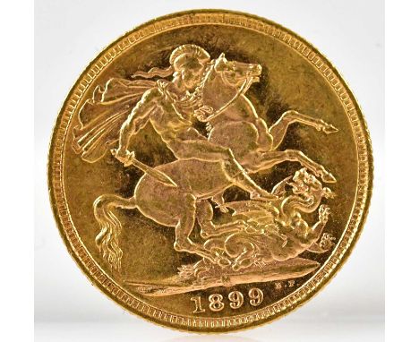 A Victorian full sovereign, old head, 1899.Condition Report: Light surface wear.