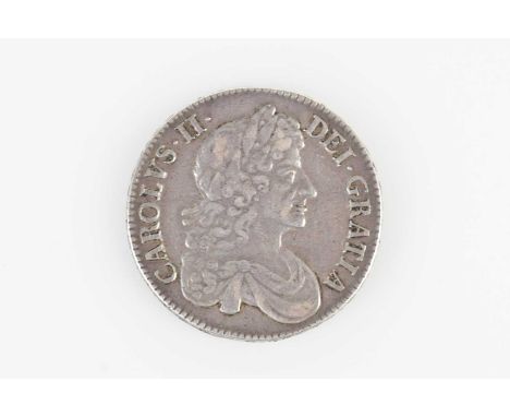 CHARLES II; a silver 'Third Bust' crown, 1679 with TRICESIMO PRIMO border.Condition Report: The edge of the coin at 12 and 6 