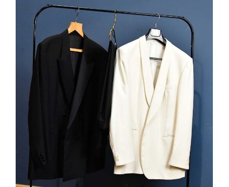 CHRISTIAN DIOR; a black 100% wool double breasted evening jacket with black silk collar, size 54, a Mario Barutti 100% wool c