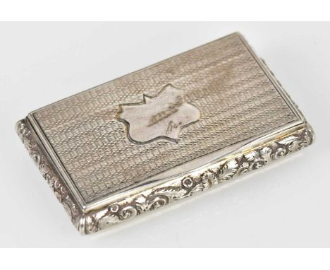NEUSTADT &amp; BARNETT; a Victorian hallmarked silver snuff box of rectangular form, the cover with engine turned decoration 