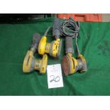 Lot of (3) DeWalt Electric Sanders