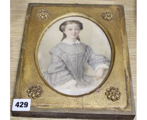 Sophie Mittler (19th century), watercolour, Portrait of a lady, signed, 19 x 14.5cm Condition: Paper showing some undulation,