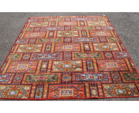 A Caucasian design machined carpet, 238 x 205m