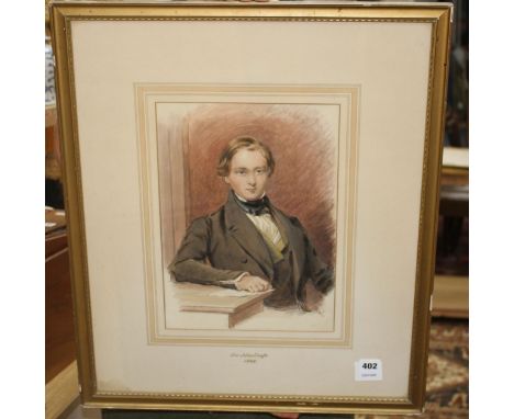 19th century English School, watercolour, Portrait of Sir John Croft, 1848, 35 x 25cm Condition: Perhaps some slight discolou