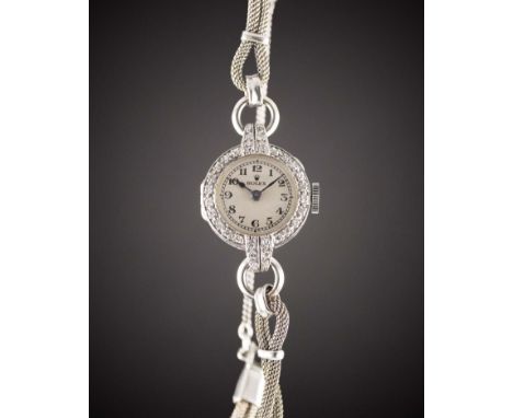A LADIES DIAMOND ROLEX COCKTAIL WATCH
CIRCA 1930s
Movement:&nbsp;17J, manual wind 'Patented Superbalance', signed Rolex Preci