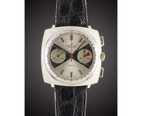 
A GENTLEMAN'S BREITLING SPRINT CHRONOGRAPH WRIST WATCH
CIRCA 1967, REF. 2007 WITH "BOW TIE" DIAL
Movement:&nbsp;17J, manual 