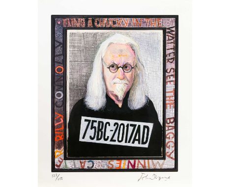 * JOHN BYRNE RSA (SCOTTISH 1940 - 2023), THE BIG YIN 75 BC (BILLY CONNOLLY) limited edition giclee print on paper, signed and