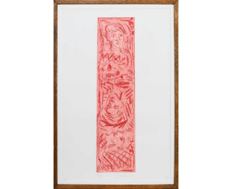* ADRIAN WISZNIEWSKI RSA HonFRIAS HRSW (SCOTTISH b. 1958), TUMBLING HEADS limited edition etching and aquatint on paper, sign