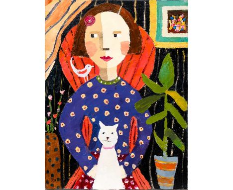 CATRIONA MILLAR PROUD HENRY oil on canvas, initialledunframedoverall size 40cm x 30cm Note: Catriona Millar's work takes its 