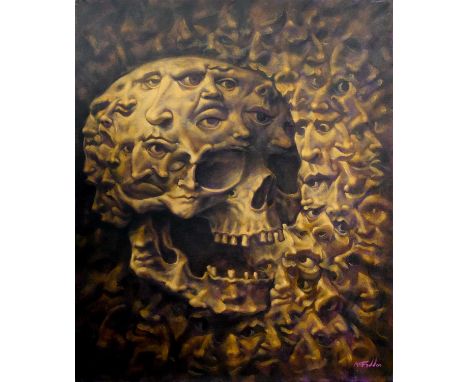 * FRANK MCFADDEN (SCOTTISH b. 1972), PEOPLE WE CARRY oil on canvas, signed, titled versounframedoverall size 92cm x 77cmNote: