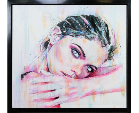 * DAVID REES, DANSEUSE II oil on canvas, signed versoframedimage size 94cm x 105cm, overall size 105cm x 115cmNote: Self taug