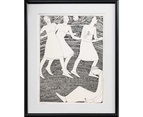 * HANNAH FRANK (SCOTTISH 1908 - 2008), SPRING FRIEZE  lithograph on paper, signedmounted, framed and under glassimage size 39