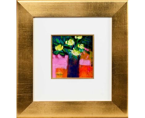 * FRANCIS BOAG (SCOTTISH b. 1948), UNTITLED mixed media on board, signedmounted, framed and under glassimage size 15cm x 15cm