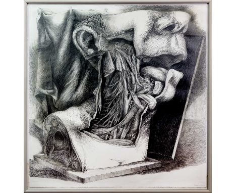 * MICHAEL ESSON (SCOTTISH b. 1950), UNTITLED mixed media on paper, signed and dated '91framed and under glassimage size 135cm