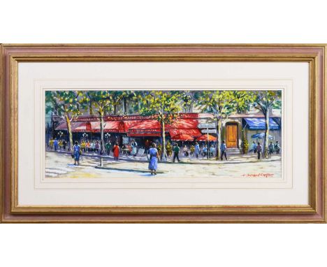 * ANTHONY ORME (BRITISH b. 1945), EARLY LUNCH ON THE AVENUE, MONTAIGNE, PARIS pastel on paper, signed, titled versomounted, f
