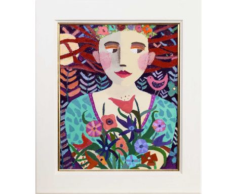 CATRIONA MILLAR, LUCINDA oil on canvas, initialledframedimage size 50cm x 60cm, overall size 77cm x 67cm Note: Catriona Milla
