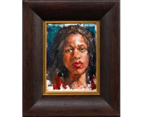 * STAN PROKOPENKO (UKRANIAN b. 1985), RUBY LIPS I oil on board, signed and dated '08framedimage size 20cm x 15cm, overall siz