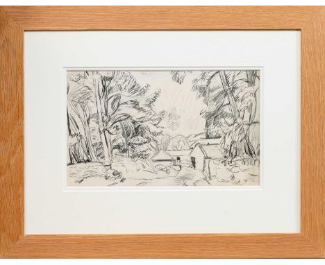 * SIR WILLIAM GEORGE GILLIES CBE RA RSA PRSW (1898 - 1973), HIGHLAND FARM, PERTHSHIRE  pencil on paper, signed, titled label 