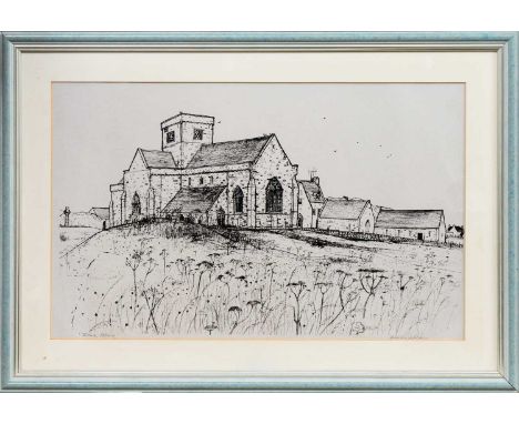 * FRANCES WALKER CBE RSA RSW (SCOTTISH b. 1930) IONA ABBEY lithograph on paper, signed and titledmounted, framed and under gl