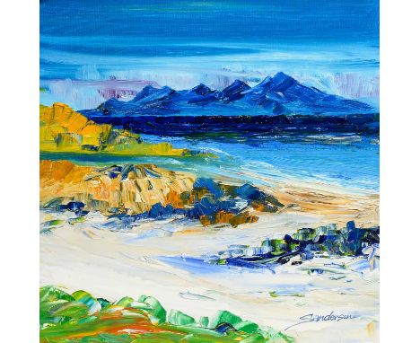 * DEREK SANDERSON, SKYE oil on board, signed, titled and dated 2003 versounframedoverall size 25.5cm x 25.cmNote: Derek Sande
