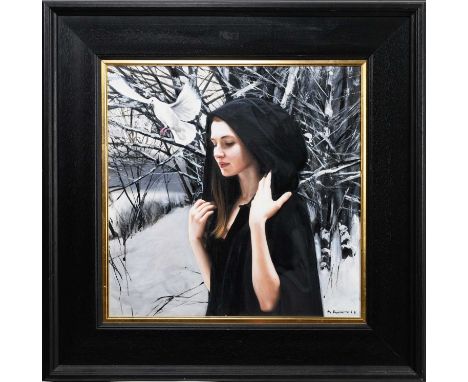 * GERARD BURNS (SCOTTISH b. 1961), A DREAM OF WINTER oil on canvas, signedframedimage size 50cm x 50cm, overall size 75cm x 7