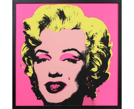 AFTER ANDY WARHOL (AMERICAN 1928 - 1987), MARILYN NEON PINK YELLOW AND PALE PINK  silkscreen print on paper, stamped 'Sunday 