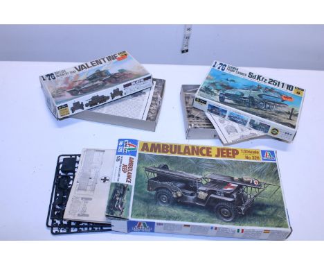 Three assorted military model kits, (boxed as new) 
